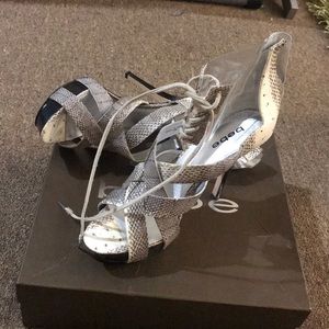 Bebe white high heel sandals